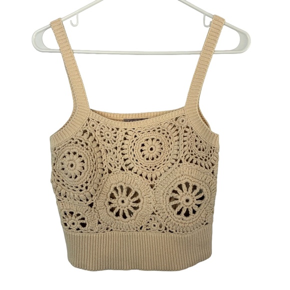 J. Crew Tops - J.Crew Crochet Sweater Tank Top XS NWT | Cream Cottagecore Cropped Vest